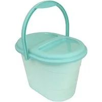 KiNDERWELT Windeleimer Premium Baby Windeleimer aquamarin, kompakte Größe mit ausreichend Volumen mit Deckel und Tragegriff