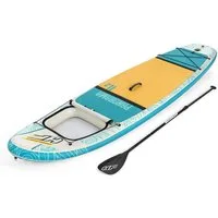 Bestway SUP-Board Hydro Force® Panorama, Touring, (Set, 1 tlg., Inkl. Doppelhubkolbenpumpe, 217 cm Aluminium-Paddel, Transportrucksack), 340 x 89 x 15 cm
