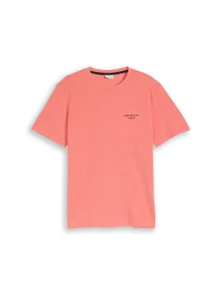 Tom Tailor - Piqué T-Shirt in Melange-Optik orange red - Gr. - XL