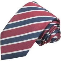 Paul Malone Krawatte Designer Seidenkrawatte Herren Schlips modern gestreift Breit (8cm), blau rot 648