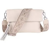MIRROSI Umhängetasche Damen, Crossbody Bag, Echtleder Made in Italy (1 Tasche 2 Gurte oder Basic Version 1 Tasche 1 Gurt, verstellbaren Schulterriemen), 26x18x2cm (BXHXT)