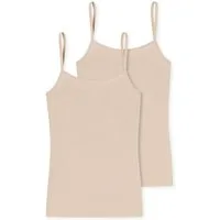 Schiesser Unterhemd Modal Essentials (2er Pack) Single Jersey, schmale Träger, feine Streifen