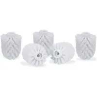 relaxdays Badezimmer-Set WC Bürstenkopf Ersatz-Set 9,5 mm D=8 cm, (5-St), weiß