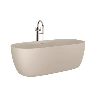 KLUDI-RESA S Badewanne 170 x 80 H56 cm Soft Edge Ablauf Matt Light Dove 53BF02O2