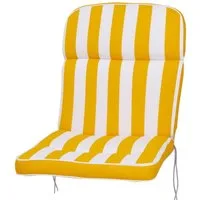 KETTtex Sesselauflage Niederlehner Alicante 2153 gelb-weiß Blockstreifen 100x50x7 cm KETTtex