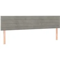 vidaXL Bett Kopfteile Hellgrau 200x5x78/88 cm Samt (1-tlg)