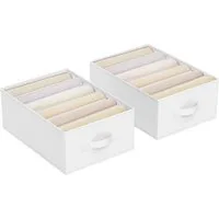 SONGMICS Aufbewahrungsbox Schubladen-Ordnungssystem, Kleiderschrank-Organizer, 42 x 30 x 17 cm (2 St), 6 Fächer, Schubladen-Ordnungssystem, Ordnungsboxen faltbar