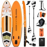 Aukai SUP-Board PRO 320cm, 2in1 Aufblasbares Stand up Paddle Set mit Kajak-Sitz, (Action-Cam-Halterung, Fußschlaufe, Pumpe, Rucksack, AquaBag), Komplettsett - 5 Jahre Garantie