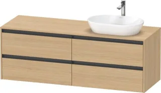 Duravit Ketho.2 Konsolenwaschtischunterbau wandhängend Natur Eiche Matt 1600x550x568 mm - K24899R303 K24899R30300000