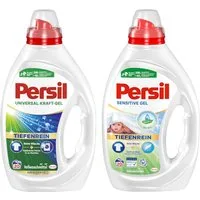 Persil Kraft Gel Universal & Sensitive Gel 2 x 20 WL (40WL) Vollwaschmittel (Doppelpack, [2-St. Flüssigwaschmittel für Allergiker & Babys - mit Tiefenrein Technologie)