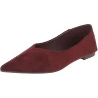 Ital-Design Damen Slipper spitz elegant ohne Verschluss Pumps (92078675) Blockabsatz Klassische Ballerinas in Weinrot