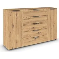 rauch Schubkastenkommode Flipp Schubladenkommode Wäscheschrank Schrank (Breite 160/180 cm mit 4 Einlegeböden), 2-türig mit 5 Schubladen und Soft-Close-Funktion in zwei Breiten