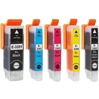 inkpro XL-Druckerpatronen Set T33 XL kompatibel mit Epson 33XL Tintenpatrone (für Expression Premium XP-530, XP-540, XP-630, XP-635, XP-640, XP-645, XP-830, XP-900, XP-7100, 5-tlg., je eine Patrone T3351 BK und T3362 C, T3363 M, T3364 Y, T3361 BK)