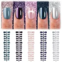 LuxusKollektion Kunstfingernägel Nägel PressOn 3D Soft Gel 15 Größen 5 Farben Nagelsalon DIY Katzenauge