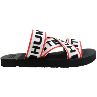Hunter Elastische Crossover Logo Damen Weiße Zehentrenner