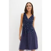 bonprix Paillettenkleid für festliche Anlässe, aus Polyester, ausgestellte Passform