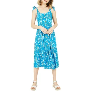 Yumi - Unterkleid-Stil für Damen, Runder Auschnitt, Ärmellos (Blau)