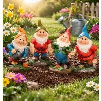 Geschenk-Himmel Gartenzwerg 4 Lustige Gartenzwerge Zwerge GNOME Gartenzwerg Gartenfigur Zwerg