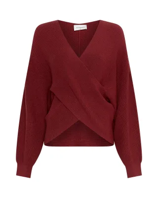 msch copenhagen - MSCHZinelle Rachelle Wrap Pullover Syrah - Gr. - L