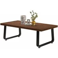 mukuhi Couchtisch COUCHTISCH Holz Walnuss Metall Industrial Sofatisch Wohnzimmer Tisch, Schnelle Montage, Stabile Konstruktion