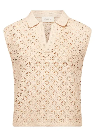 CARTOON - Ärmelloses Polo-Top beige - Gr. - 36