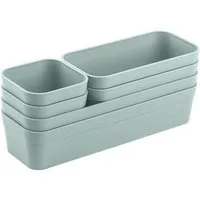 Engelland Schubladeneinsatz Schubladen-Organizer (Vorteils-Set, 6 St., individuelle Anordnung, passend für alle gängigen Schubladen), BPA-frei, spülmaschinengeeignet, gefrierschrankgeeignet