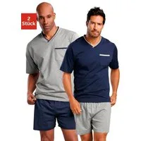 le jogger® Pyjama (Packung, 4 tlg., 2 Stück) mit Brusttasche