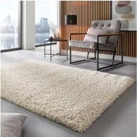 TaraCarpet Langflor-Teppich Ragolle Twilight, rechteckig, Höhe: 60 mm, Shaggy Hochflorteppich weiß Wohnzimmer Schlafzimmer 065x130