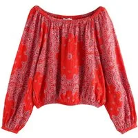 Next Langarmbluse Langärmelige Bardot-Bluse mit Struktur (1-tlg)