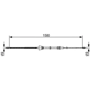 Bosch Handbremsseil hinten links rechts Seat Cordoba Ibiza Skoda Fabia VW Fox Polo