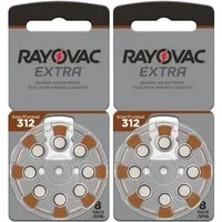 RAYOVAC Hörgeräte-Batterien Typ 312, PR41, Braun Batterie, (16 St), Typ 312 (R312AE, ZL3, PR41)