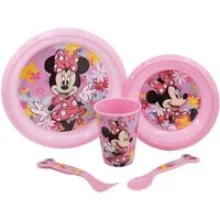 Disney Minnie Mouse Frühstücks-Set Mikrowellengeeignet 5-teiliges Set mit Teller & Becher