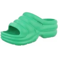 Ital-Design Damen Mules Strand Plateausandaletten (86192865) Keilabsatz/Wedge Keilsandaletten in Grün