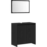 vidaXL Badezimmerspiegelschrank Badezimmerschrank Schwarz Eichen-Optik 60 x 33 x 60 cm (1-St)