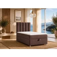 Best for Home Boxspringbett Trinity K10 SINGLE mit Bettkasten & Bonellfederkern, Komfort Topper H3 (Einzelbett, Polsterbett gepolstertes Kopfteil, Jugendbett, Kinderbett versch. Größen, 1-St., 70x200 80x200 90x200 100x200 cm), Stauraum unter dem Bett