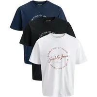 Jack & Jones Print-Shirt (Spar-Set, 3er-Pack) mit Logodruck, aus Baumwolle