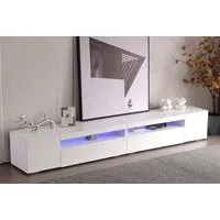 OKWISH TV-Schrank TV Lowboard LED Beleuchtung 240cm Wohn- und Esszimmer 240cm,Symmetrisches Design