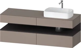 Duravit Qatego Konsolenwaschtischunterbau wandhängend Basalt Matt 1600x550x600 mm - QA4778080430000 QA4778080430000