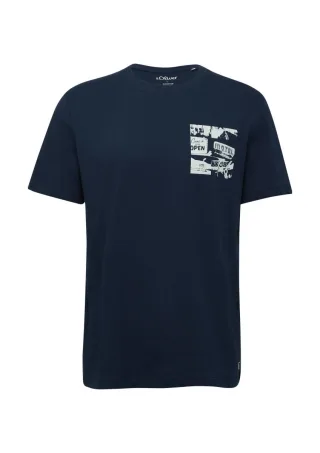 s.Oliver Red Label - Jersey-T-Shirt aus Baumwolle mit Frontprint blau - Gr. - 3XL