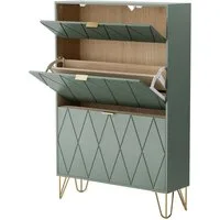 UEV Schuhschrank mit 2 Klappen Schuhregal Schukipper (Schmal Schrank. Schuhkommode im Flur) 80 x 24 x 120 cm für 16 Paar Schuhe,Platzsparend
