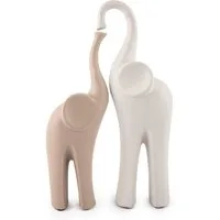 pajoma® Tierfigur Elefantenset Matabi in weiß/braun, Höhe 31 cm