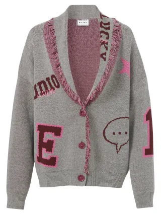 eiszeit - Jacke Kragen 1/1 Arm Knöpfe silver grey multicol - Gr. - 50