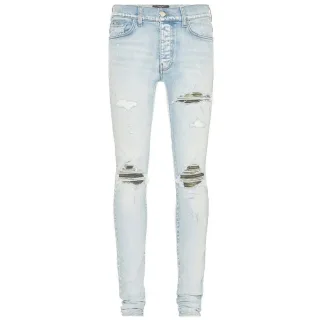 Amiri MX1 Camo Light Indigo Blue Jeans