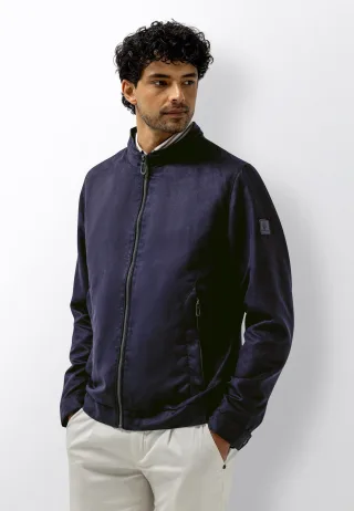 State of Art - Kurze Jacke mit Allover-Print marine uni - Gr. - XL