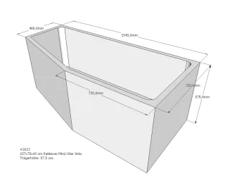 Neuesbad Wannenträger für Kaldewei Mini/Mini Star Nr.832/833 157x75 li SW11158