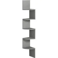 VASAGLE Eckregal, 1-tlg., Wandregal, Bücherregal mit 5 Ablagen, Höhe 126cm