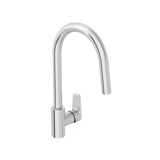 VitrA Flow Soft Einhebel-Spültischmischer Niederdruck Höhe 40 cm mit schwenk Chrom,A43446EXP A43446EXP