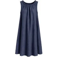 ITALY VIBES Sommerkleid - leichtes Viskosekleid mit gerafftem Kragen - Damen Kleid ONE SIZE - passend für Größen M bis XL