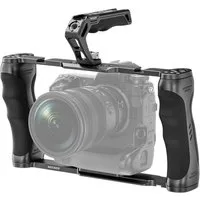 Neewer Kamerahalterung CA016T Universal Kamerakäfig mit Griff, ARRI/Arca, SmallRig kompatibel, (bis 11,6 Zoll, Packung, Farbe:schwarz, Grundfarbe:schwarz, Ergonomischen Handgriffe mit)