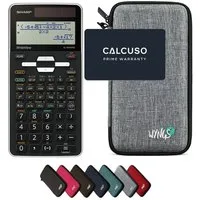Sharp Taschenrechner Sharp EL-W550TG inkl. WYNGS Schutztasche Hellgrau